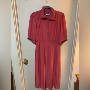 Vintage Rose Button-Up Midi Dress